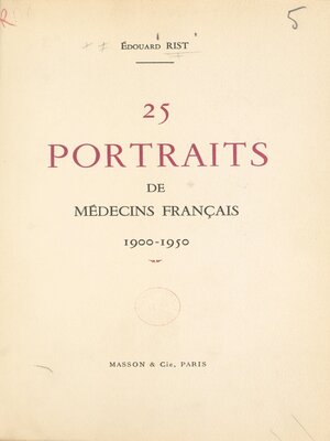 cover image of 25 portraits de médecins français
